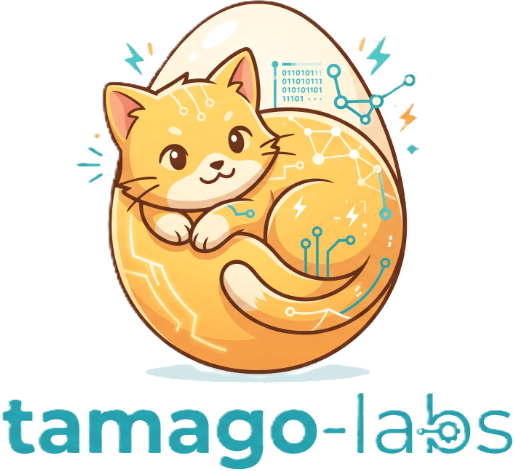 Mascote tamagolabs - Gatinho no ovo de tecnologia